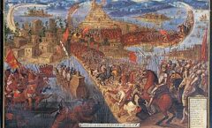 En bergantines y caballos tomaron los puentes y accesos a la ciudad, sitiándola. 'Códice Florentino'