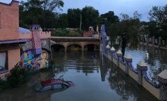Tequisquiapan, Querétaro, inundado debido a escurrimientos de la presa Centenario  del río San Juan;